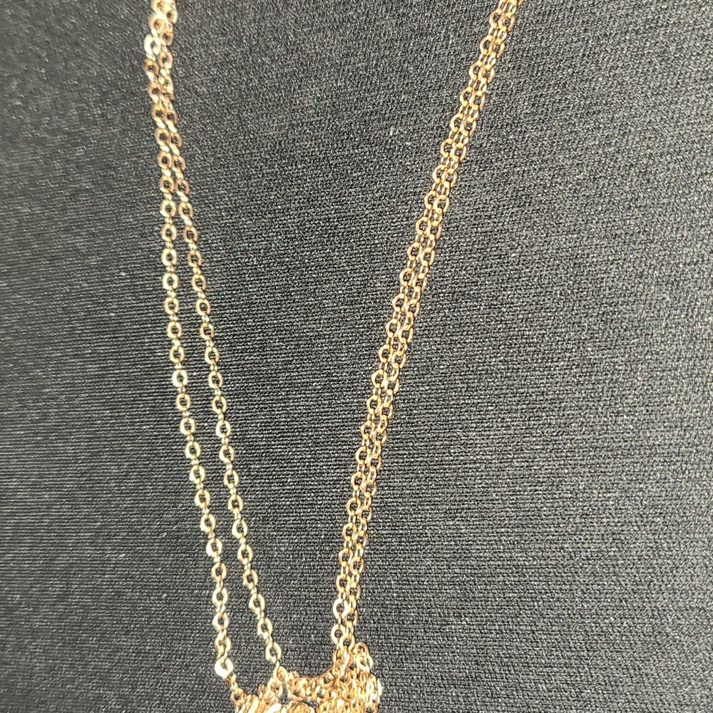 Russian vintage gold shamrock flower pendant with a necklace - Picture 6 of 11
